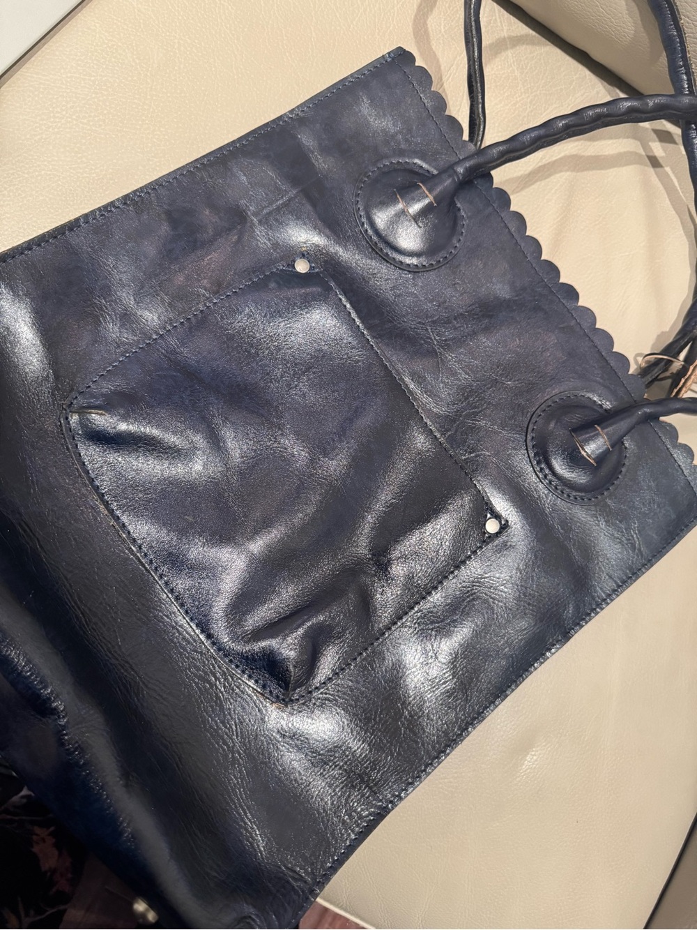 Patricia Nash Dark Navy Floral Cavo Cutout Tote - Picture 5 of 10